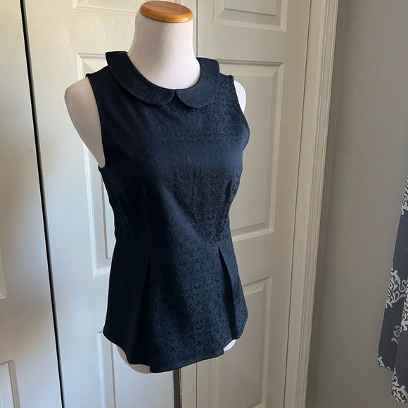 J.Crew Navy Blue Peplum Top - Picture 7 of 9